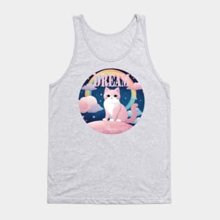 Pastel Rainbow - Dream with a cat Tank Top